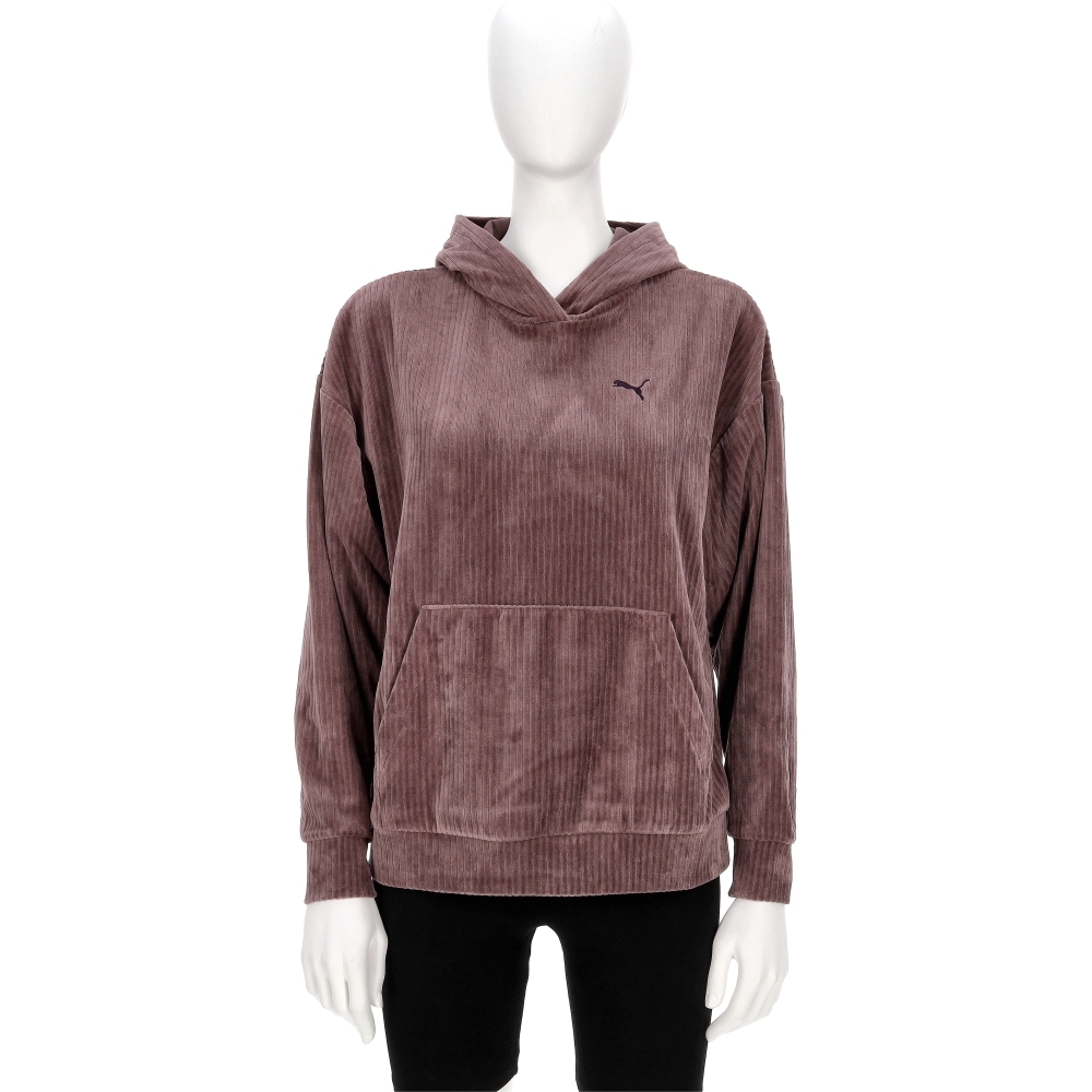 Puma 基本系列 女款 紫色 歐規 羅紋 絲絨 口袋 連帽 帽T 長袖 68810788