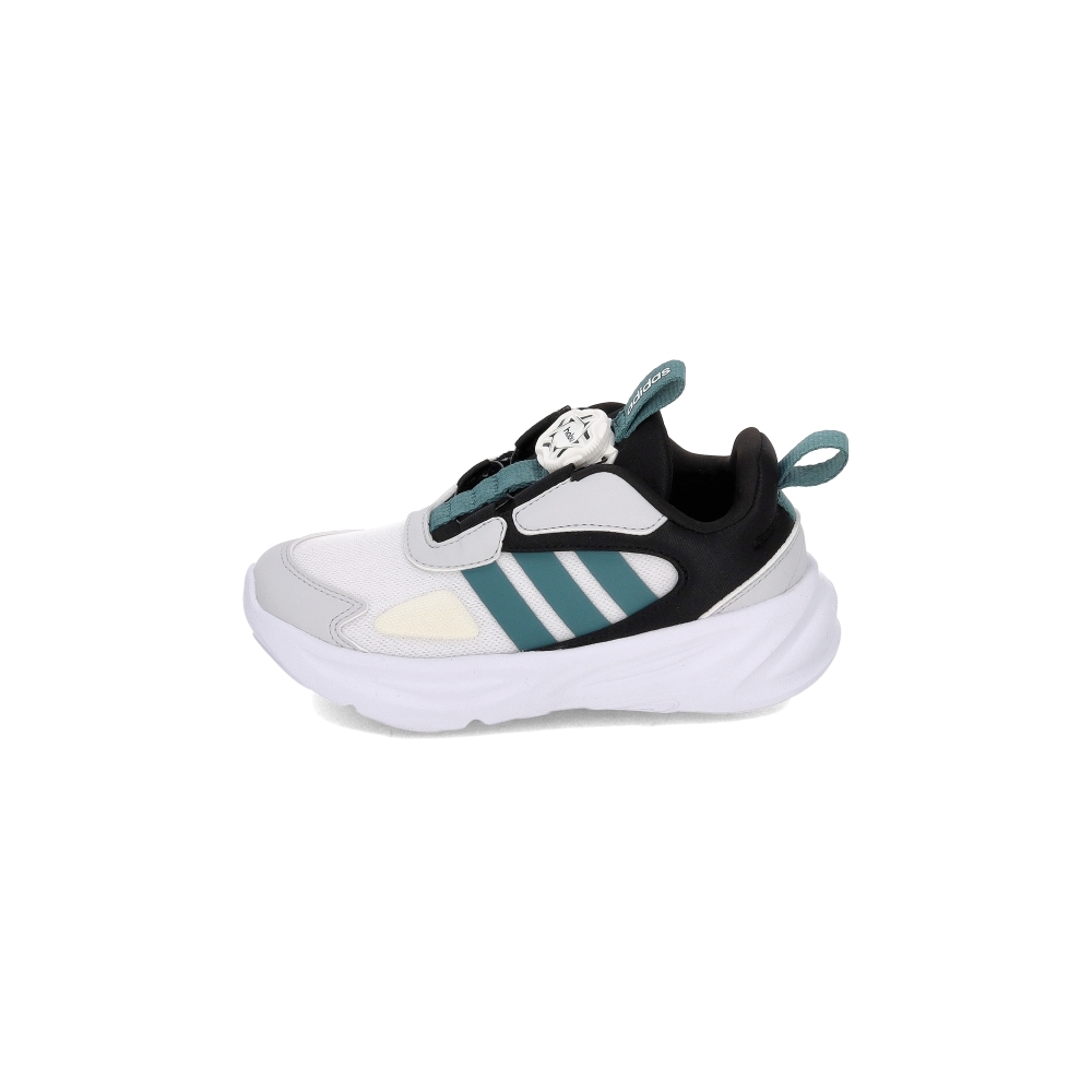 Adidas Ozelle Habu K 中童 童鞋 白黑色 易穿脫 網眼 透氣 休閒 運動 慢跑鞋 HP3624