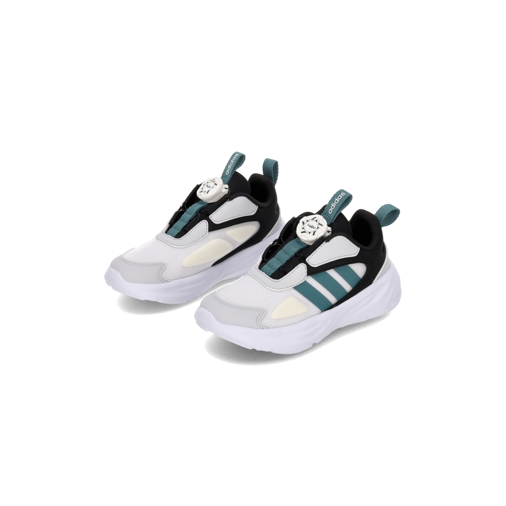 Adidas Ozelle Habu K 中童 童鞋 白黑色 易穿脫 網眼 透氣 休閒 運動 慢跑鞋 HP3624