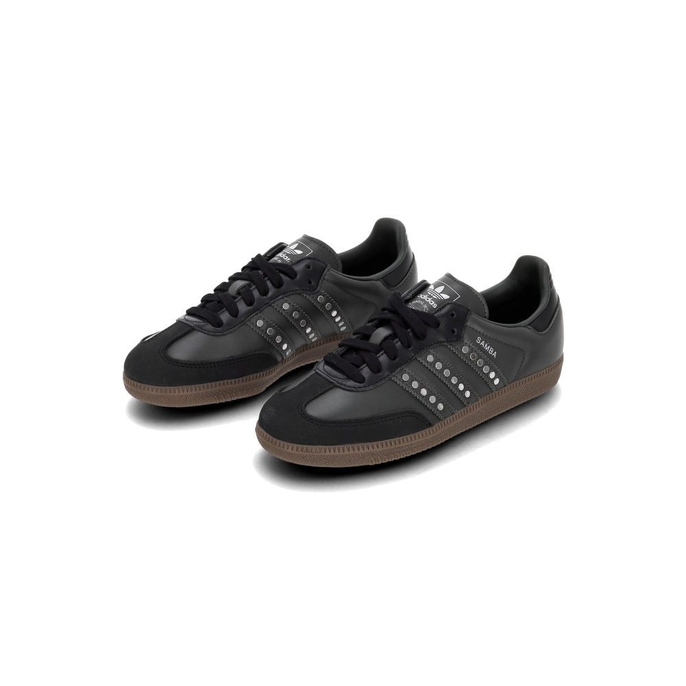 Adidas Samba Og W 女鞋 黑色 皮革 鑲釘 裝飾 薄底 德訓鞋 休閒鞋 JR8869