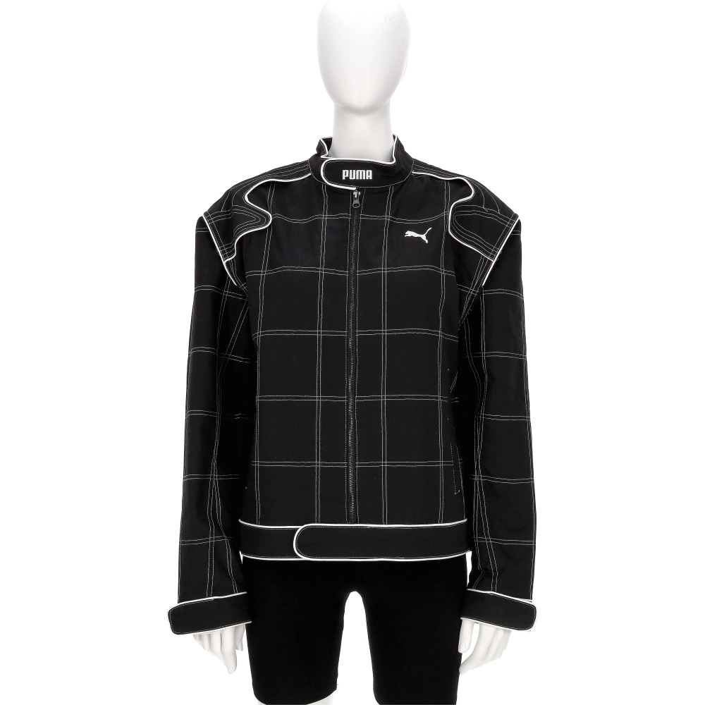 Puma 流行系列 Future Racer 女款 黑色 歐規 立領 格紋 拉鍊 賽車 外套 63216301