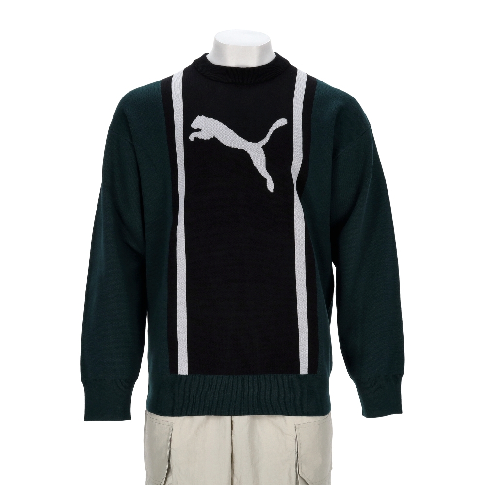 Puma 流行系列 Future Archive 男款 女款 黑綠色 歐規 圓領 針織 長袖 63229475