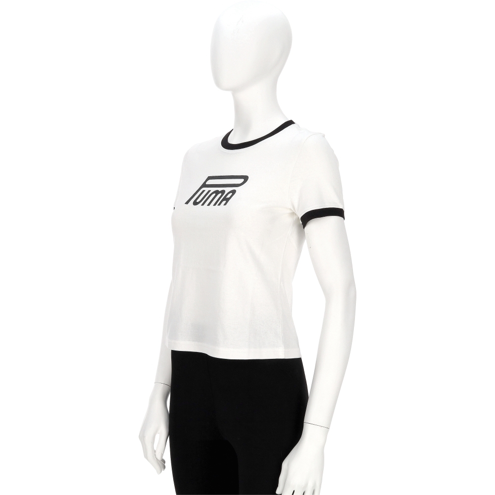 Puma 流行系列 Future Archive 女款 白色 歐規 滾邊 印花 T恤 運動 休閒 短袖 63212202