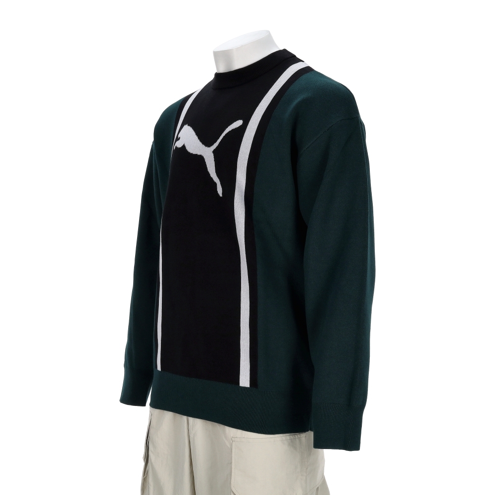 Puma 流行系列 Future Archive 男款 女款 黑綠色 歐規 圓領 針織 長袖 63229475