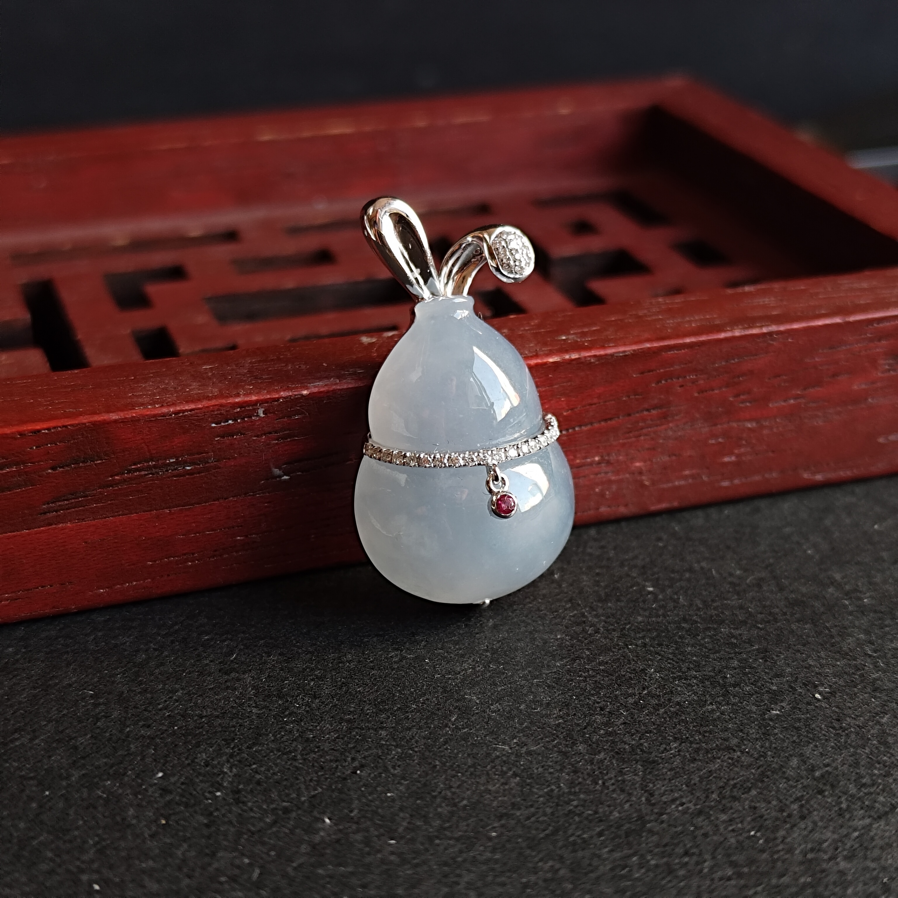 翡翠紫羅蘭葫蘆吊墜,天然翡翠A玉, 緬甸玉, Jade, Jadeite