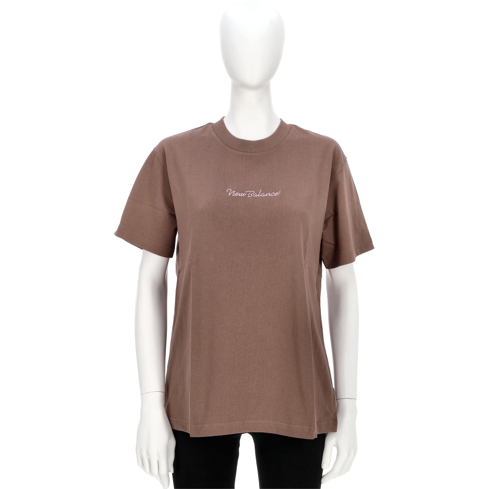 New Balance 女款 灰棕色 美規 寬鬆 印花 T恤 運動 休閒 短袖 WT53913EAS