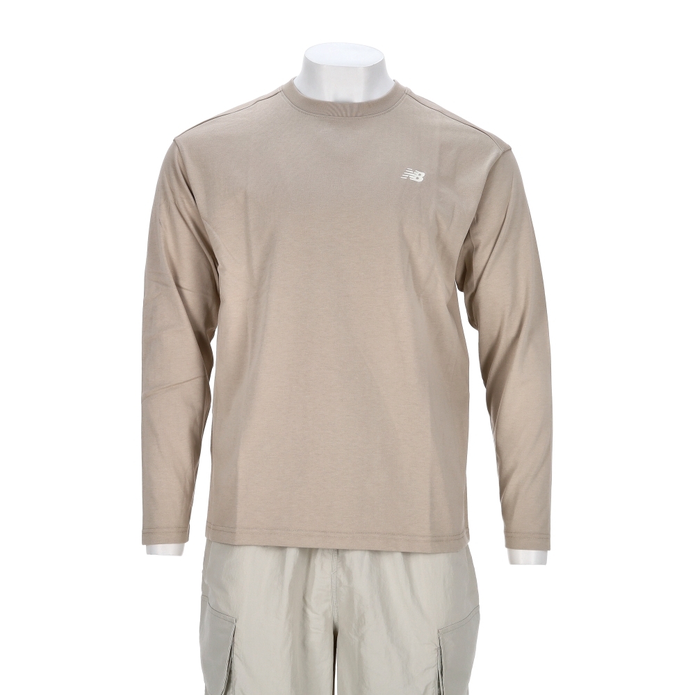 New Balance Sds 男款 奶茶色 圓領 印花 運動 休閒 長袖 NDF33221BEI