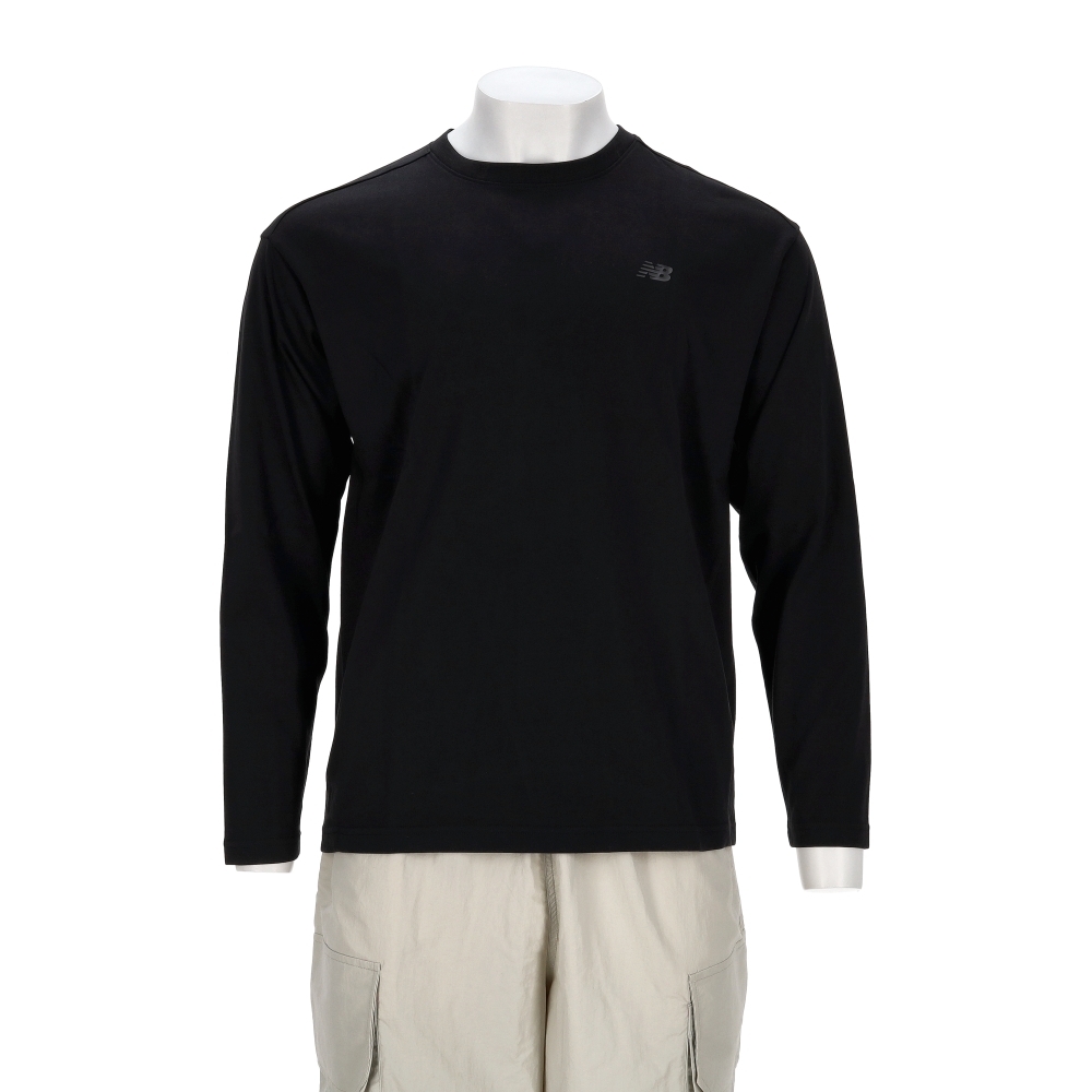 New Balance Sds 男款 黑色 圓領 印花 運動 休閒 長袖 NDF33221BK