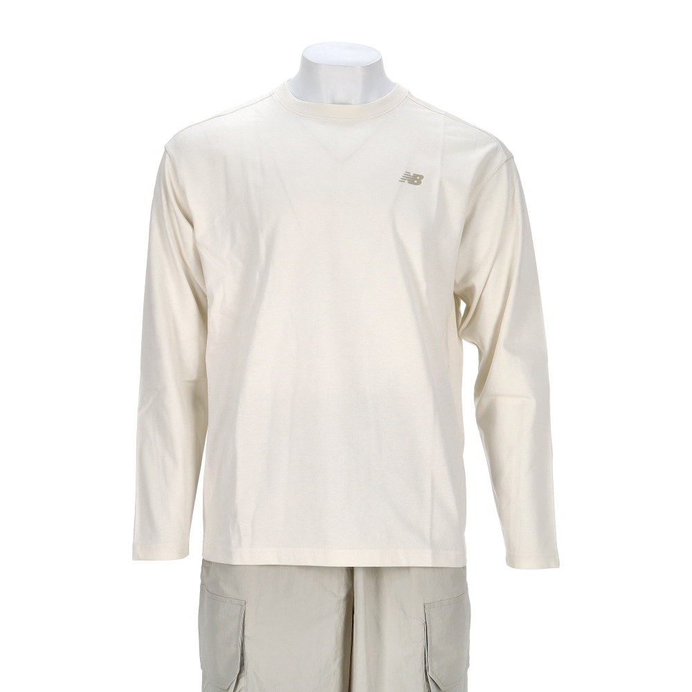 New Balance Sds 男款 米白色 圓領 印花 運動 休閒 長袖 NDF33221IV