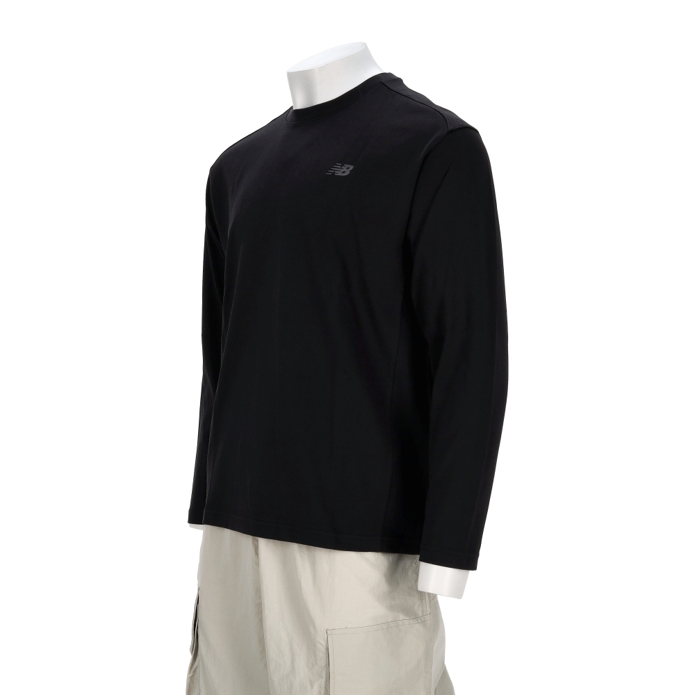 New Balance Sds 男款 黑色 圓領 印花 運動 休閒 長袖 NDF33221BK