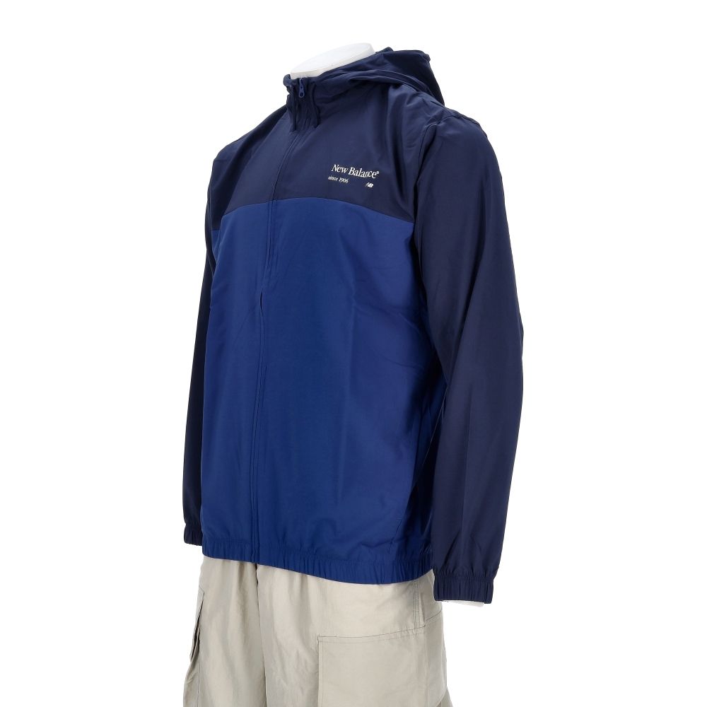 New Balance 男款 藍色 美規 平織 運動 休閒 連帽 外套 MJ53527GAB