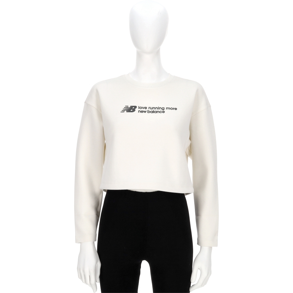 New Balance Sds 女款 米白色 短版 下擺抽繩 運動 休閒 長袖 NDF34232IV