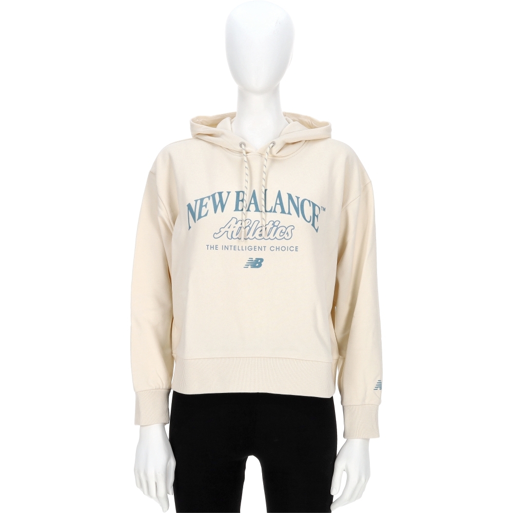 New Balance SDS 女款 奶茶色 NB 印花 帽T 連帽 長袖 AWT53308PEF