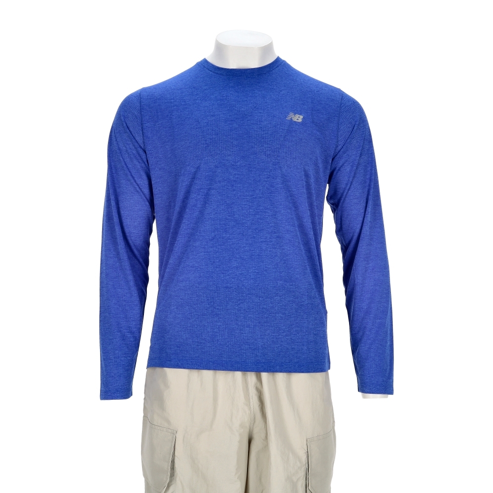 New Balance 男款 藍色 NB 美規 運動 訓練 長袖 MT41256BEA