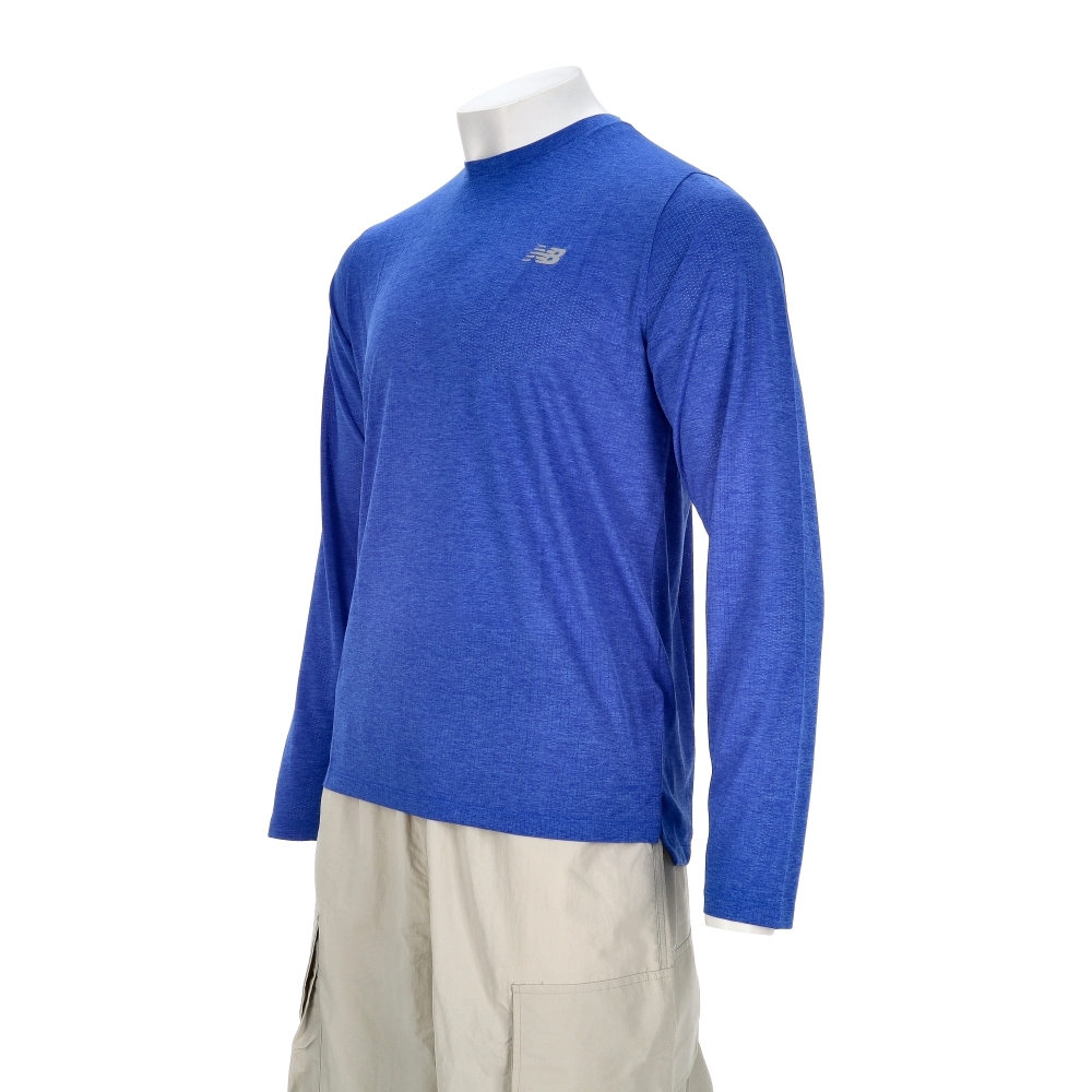 New Balance 男款 藍色 NB 美規 運動 訓練 長袖 MT41256BEA
