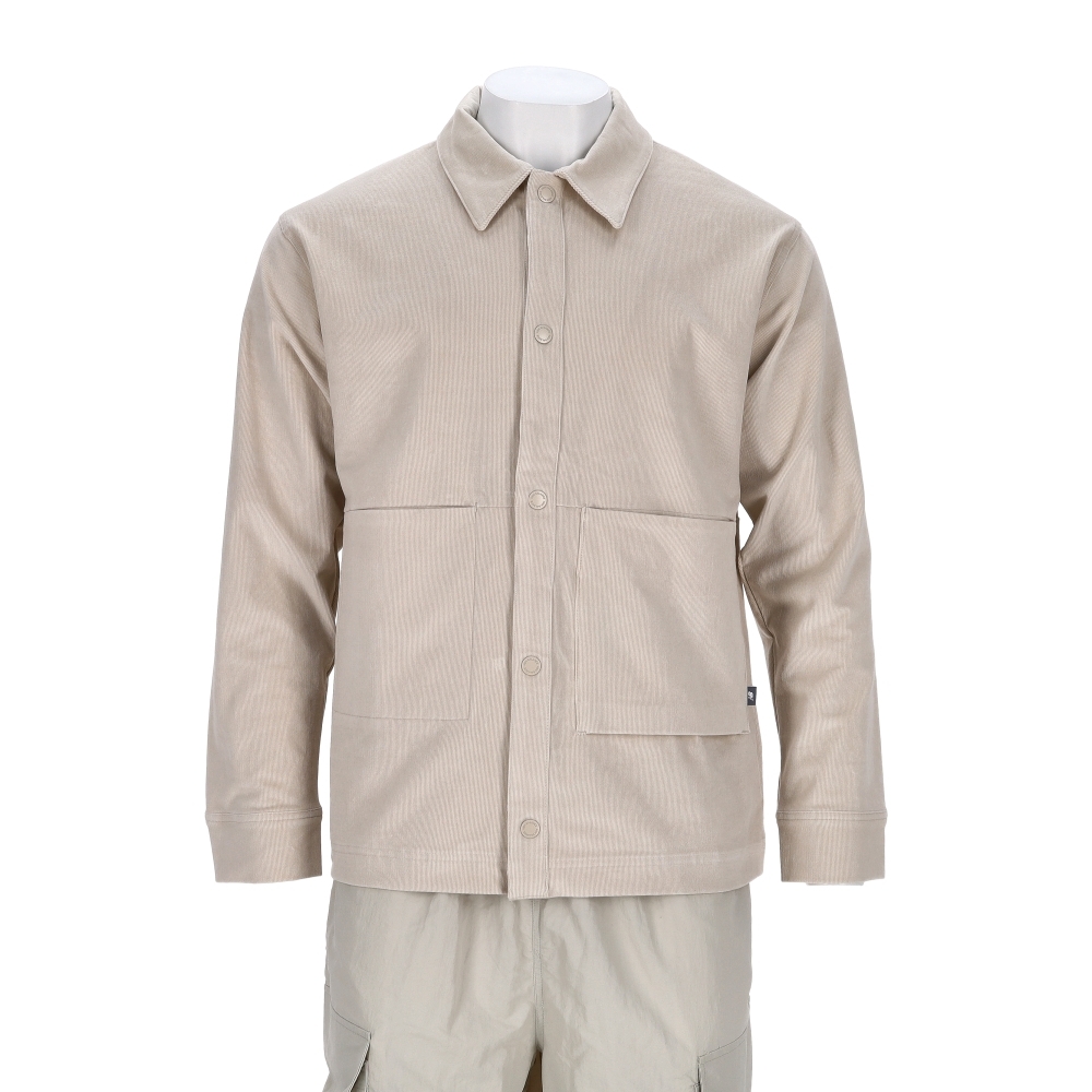 New Balance 男款 米杏色 NB 美規 燈芯絨 翻領 襯衫 外套 MT53524TWF