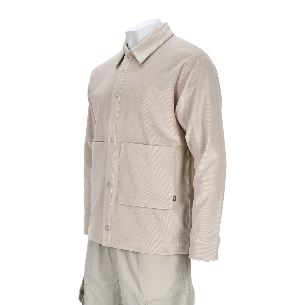 New Balance 男款 米杏色 NB 美規 燈芯絨 翻領 襯衫 外套 MT53524TWF