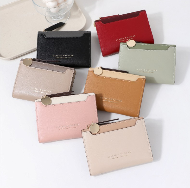 Two-Tone Short Bifold Card Holder