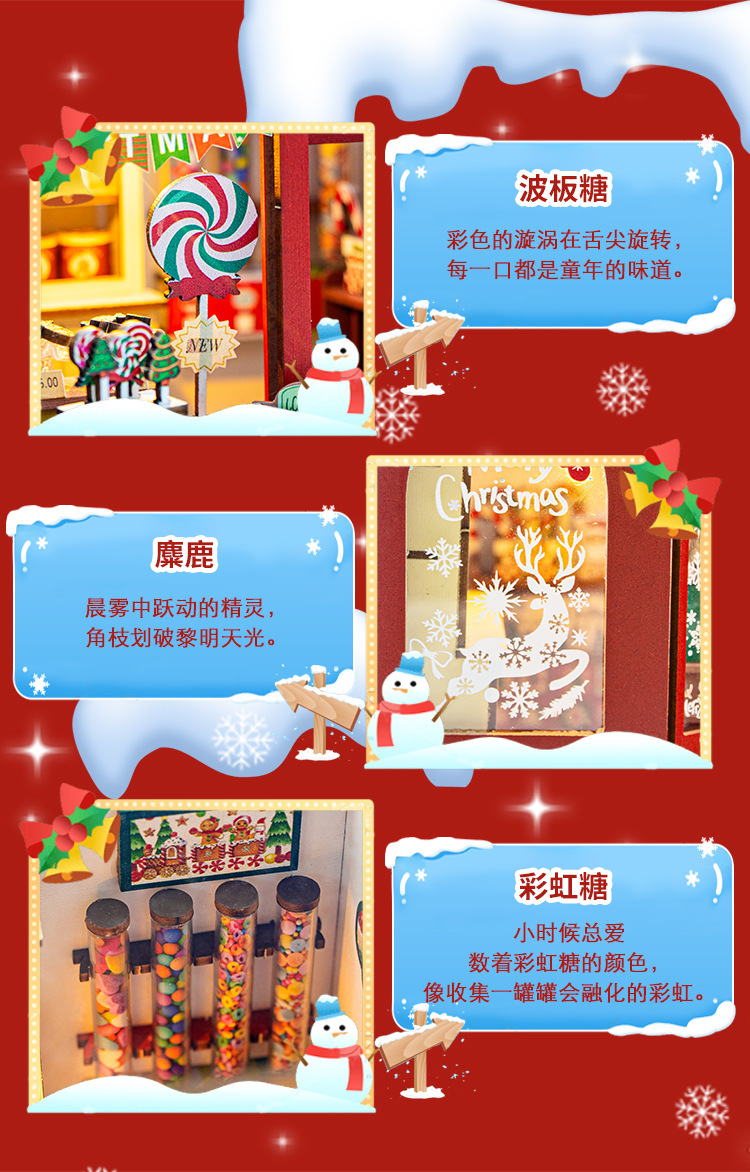 DIY Christmas Candy House Wooden Miniature