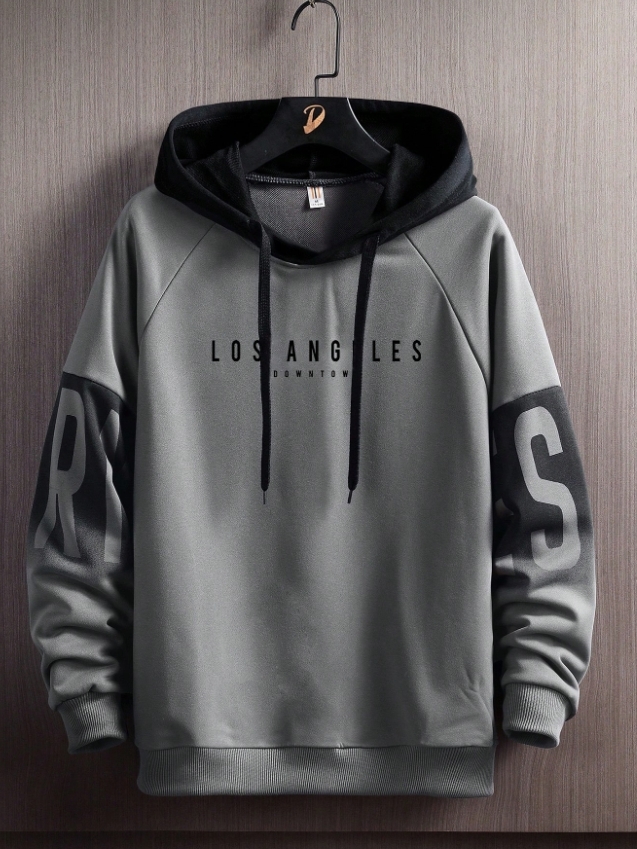 KADMAX大尺碼 - 男士寬鬆字母墨綠質感帽TEE〈KSMS2688〉