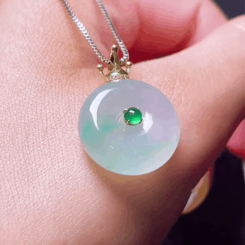 121431 翡翠平安扣吊墜 (16.3mm直徑)