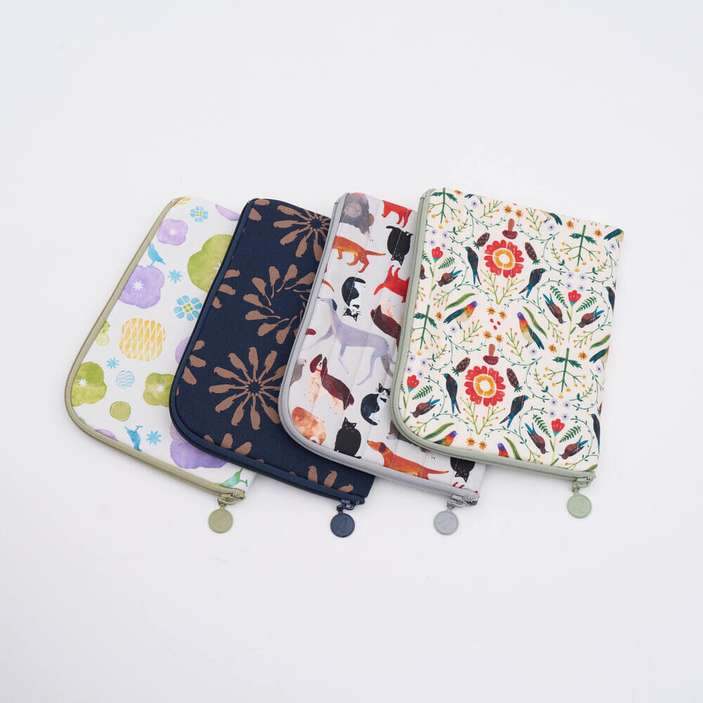 印花樂7~7.8吋電子書收納包/烏秋圈圈/海軍藍色