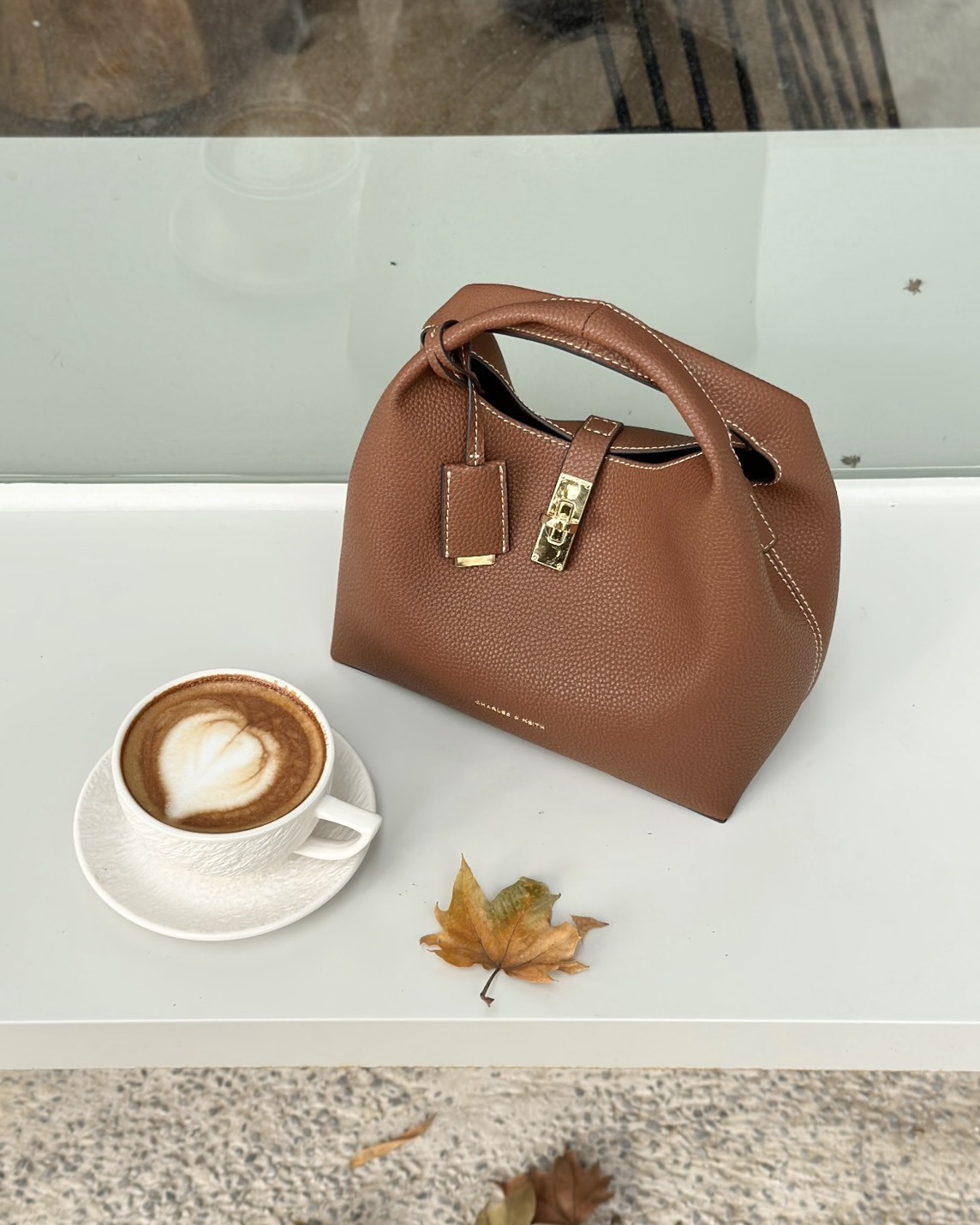 Charles & Keith Chance 小CK 金屬釦 水桶包 三色