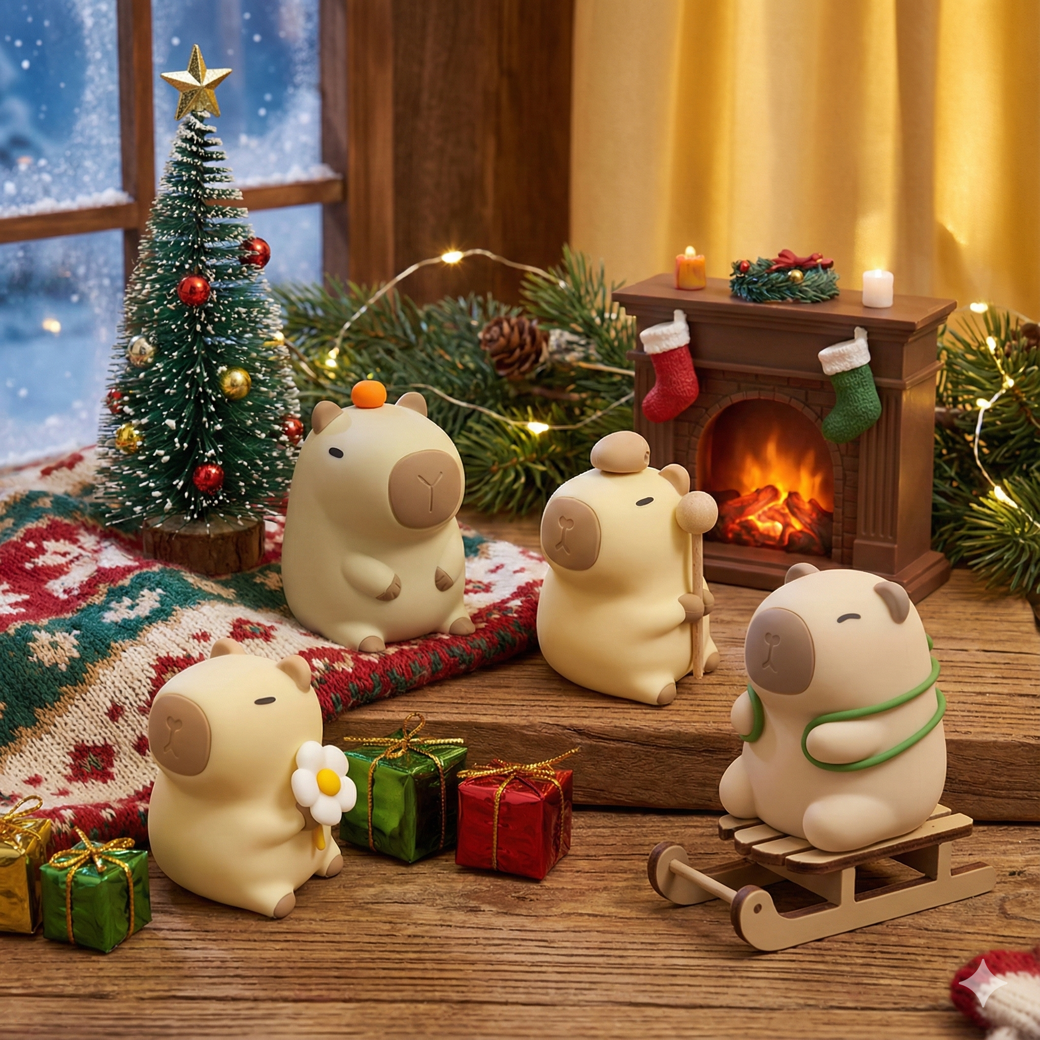 【交換禮物】拍拍動物園 水豚系列拍拍燈/小夜燈 紓壓小物