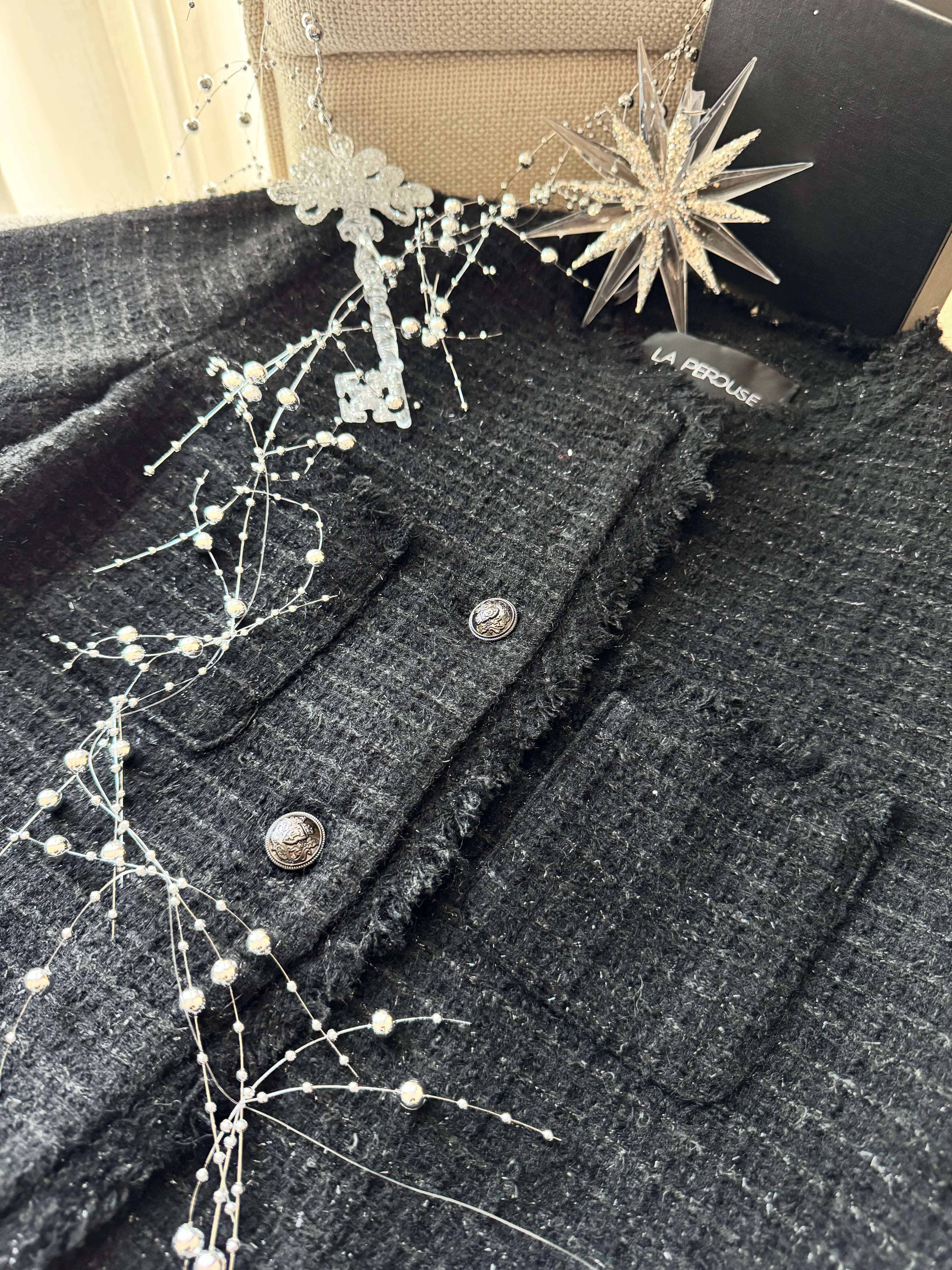 Glitter Crewneck Tweed Jacket_JK2212L33