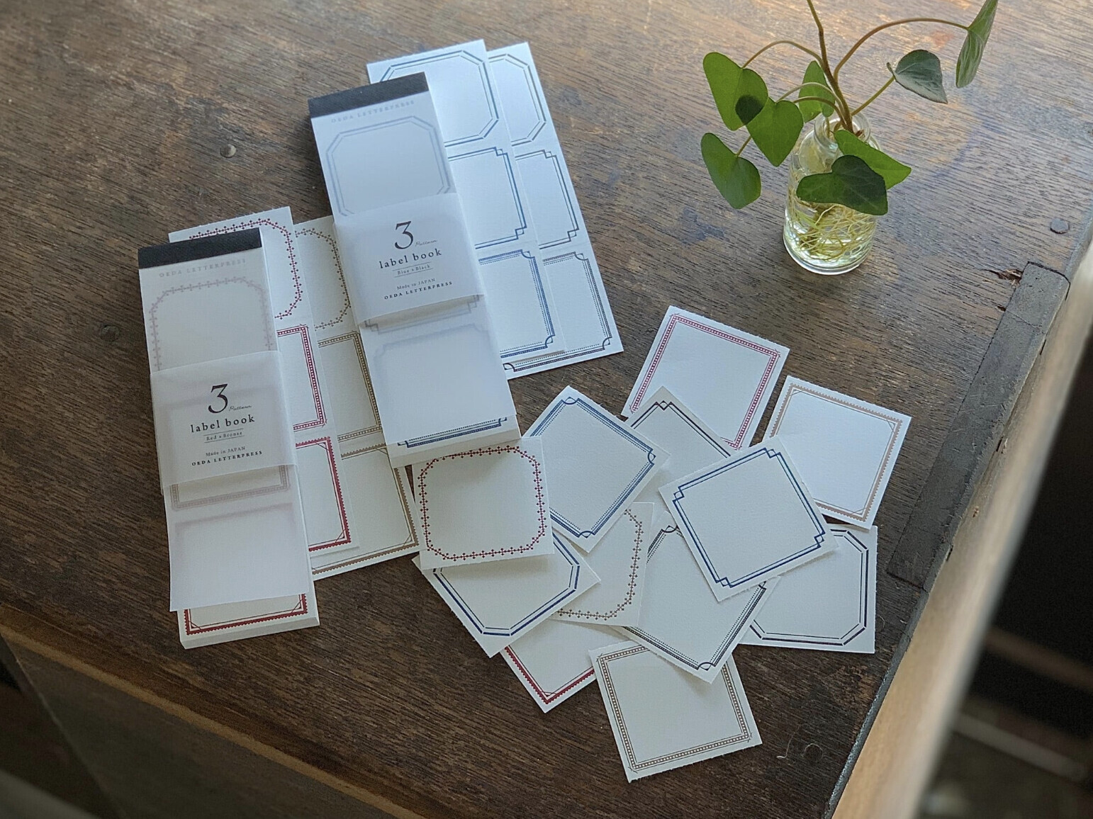 【活版印刷】Label Book 雙色標籤本| 3款造型 | OEDA LETTERPRESS 日本