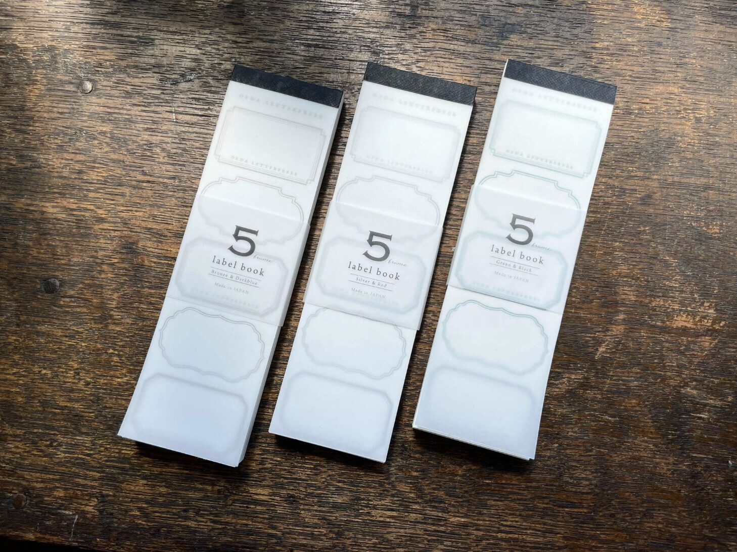 【活版印刷】Label Book 雙色標籤本| 5款造型 | OEDA LETTERPRESS 日本
