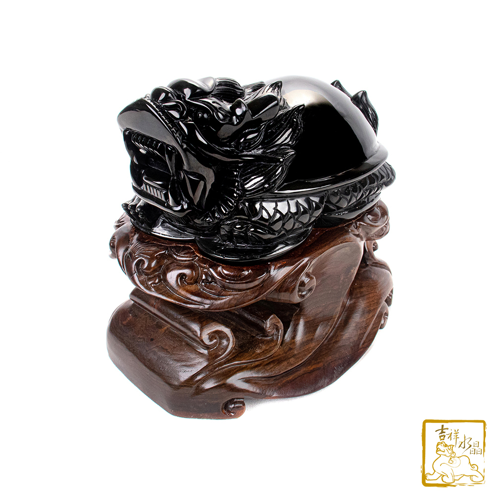 頂級彩虹黑曜石龍龜 3.05kg 聚財平安