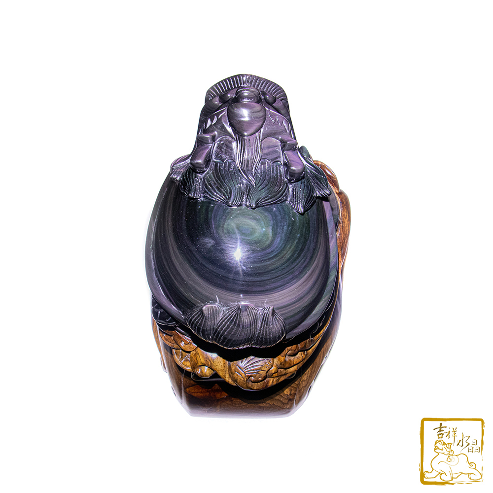 頂級彩虹黑曜石龍龜 3.05kg 聚財平安