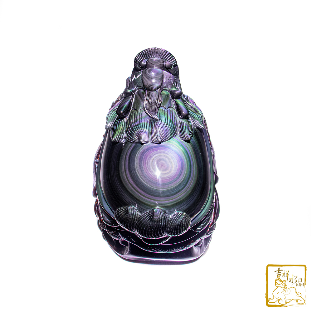 頂級彩虹黑曜石龍龜 7.16kg 聚財平安