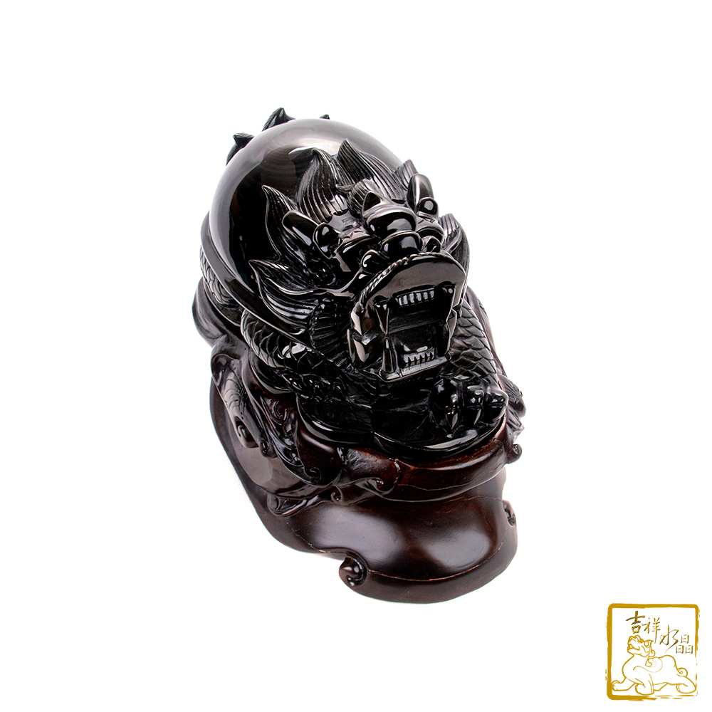 頂級彩虹黑曜石龍龜 7.16kg 聚財平安