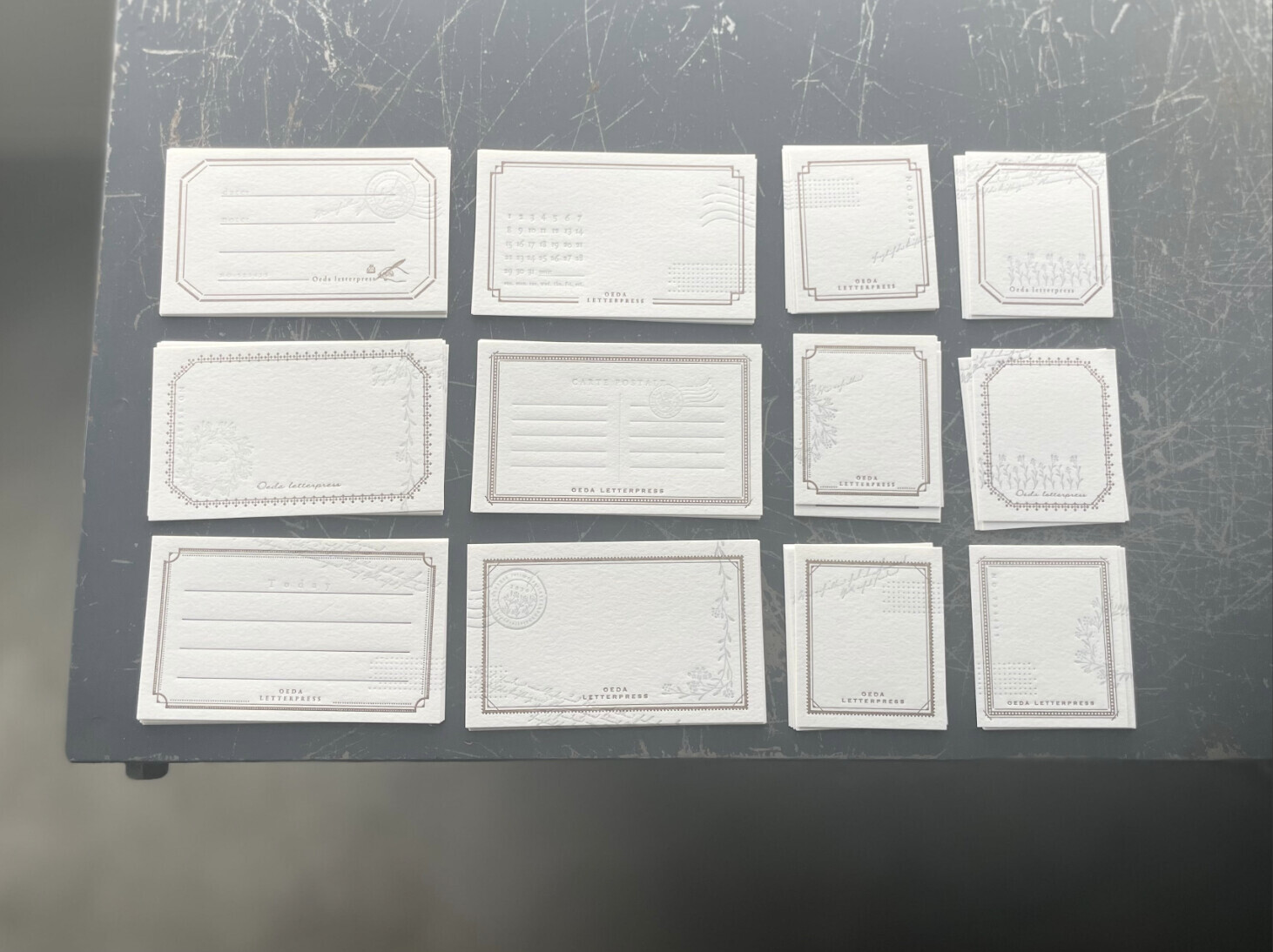 【活版印刷】卡片套組 共12款圖案 / OEDA LETTERPRESS 日本