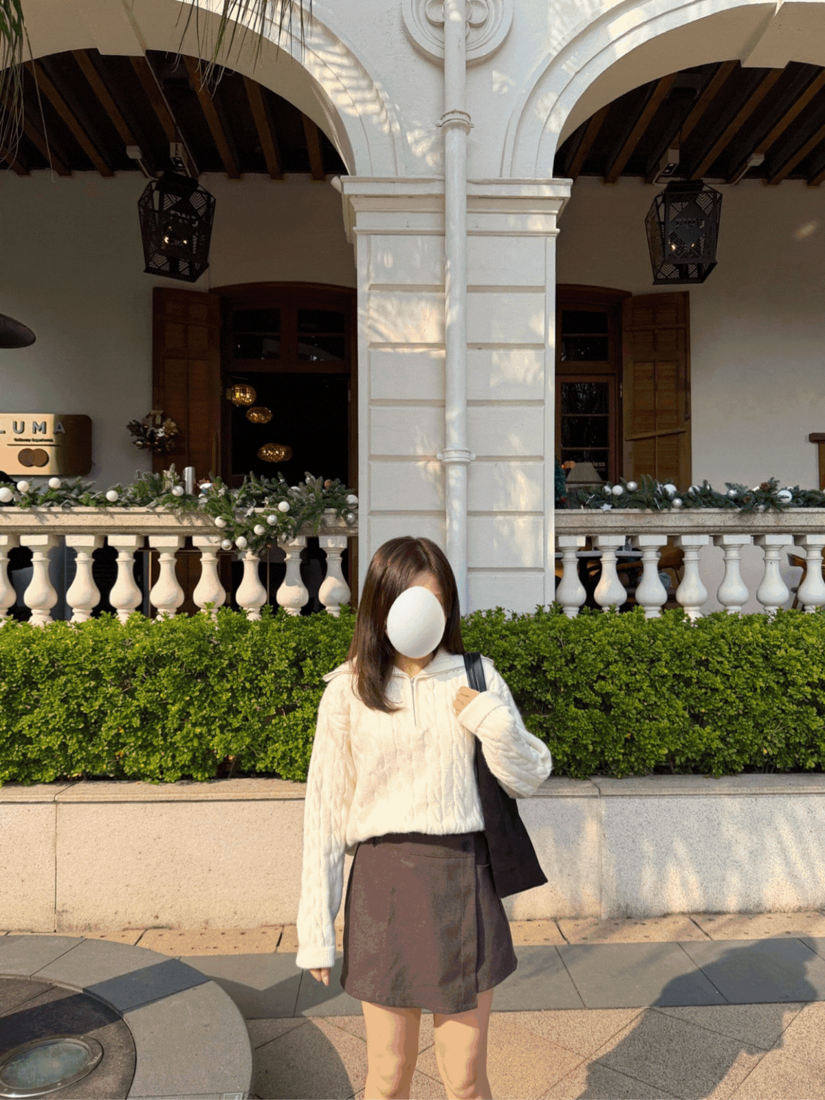 《KR》一片式側扣後雙口袋裙褲