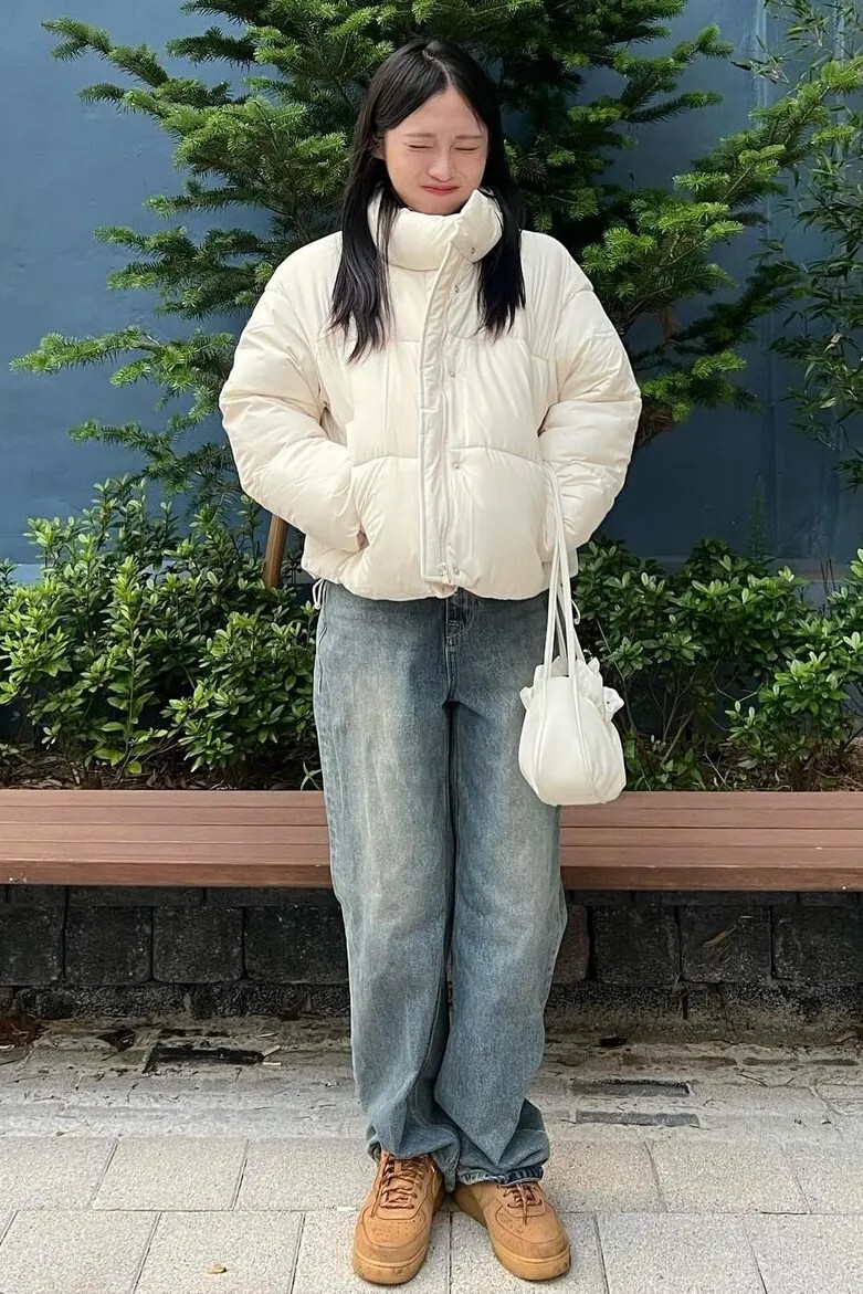 【OWN】SPAO 羽絨外套 短版 女生 保暖 下雪 冬季限定 袖套 加厚 黑色 米白