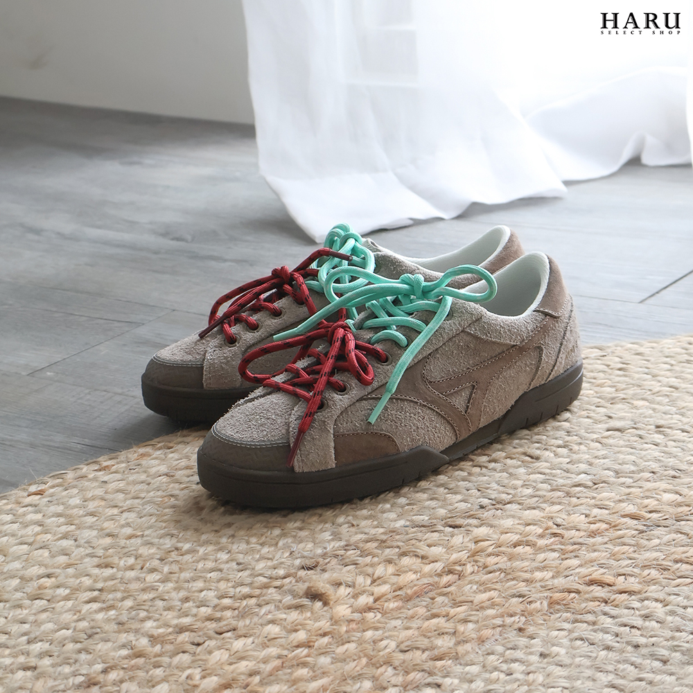 Mizuno 美津濃 CT CLUB 撞色鞋帶 麂皮絨 薄底 栗子可可 卡其色 德訓鞋 復古休閒鞋 D1GH261004