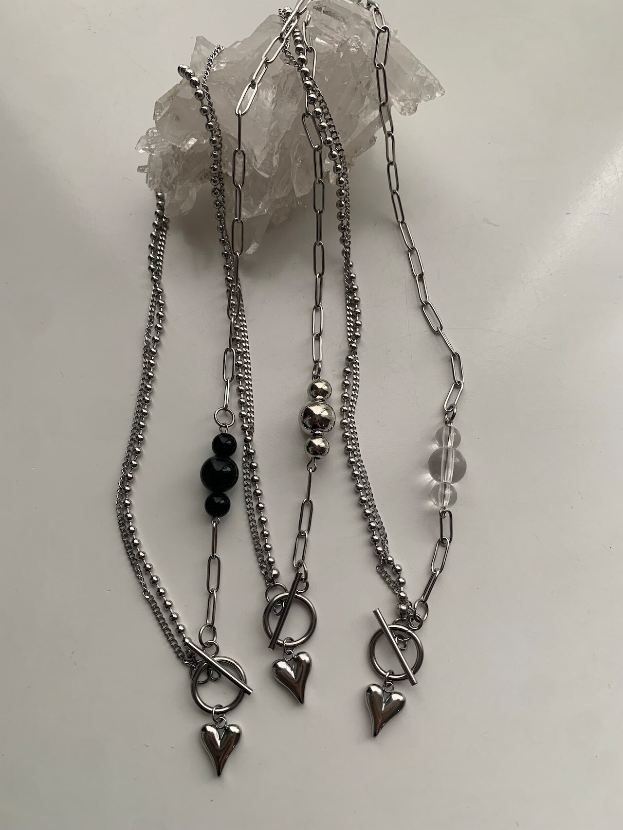 [m-world] original necklace | 金屬項鍊透明球款 | NO.57