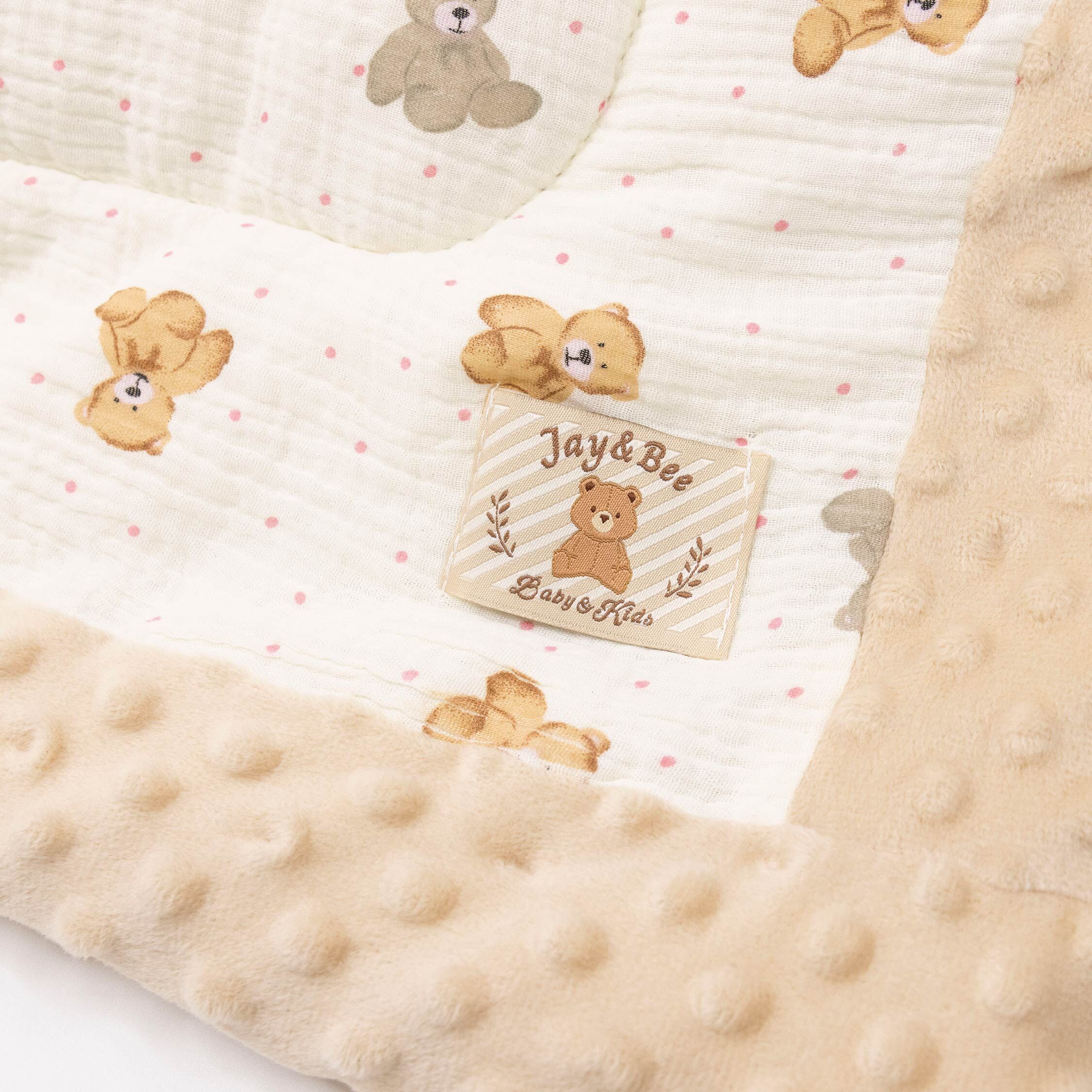 【JS0386】點點小熊鋪棉魔粒毯(小)