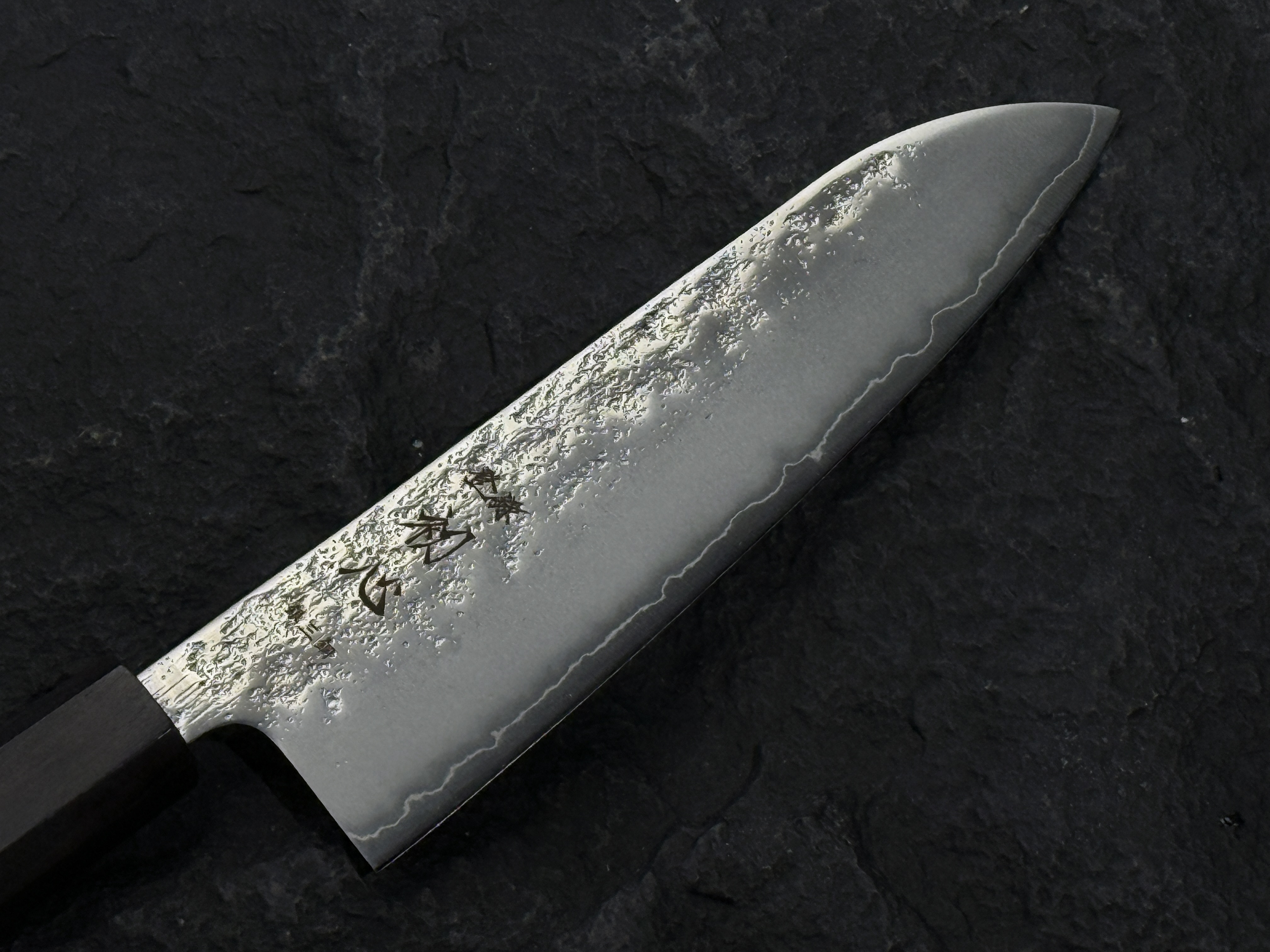 初心 銀嶺 銀三鋼 梨地 三德 黑檀柄