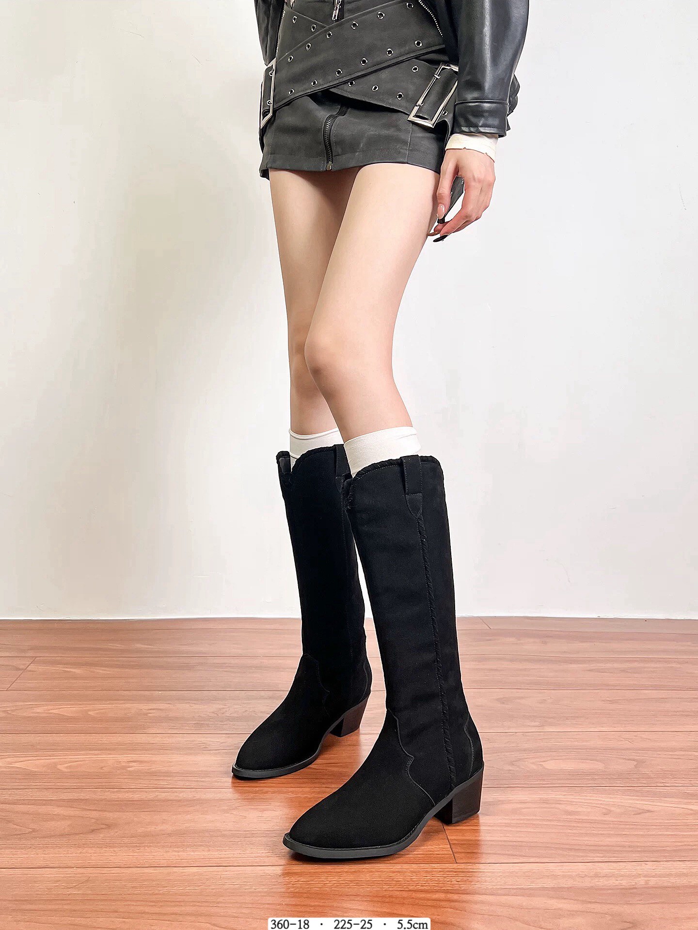 360-18  韓國真皮鞣線西部長靴