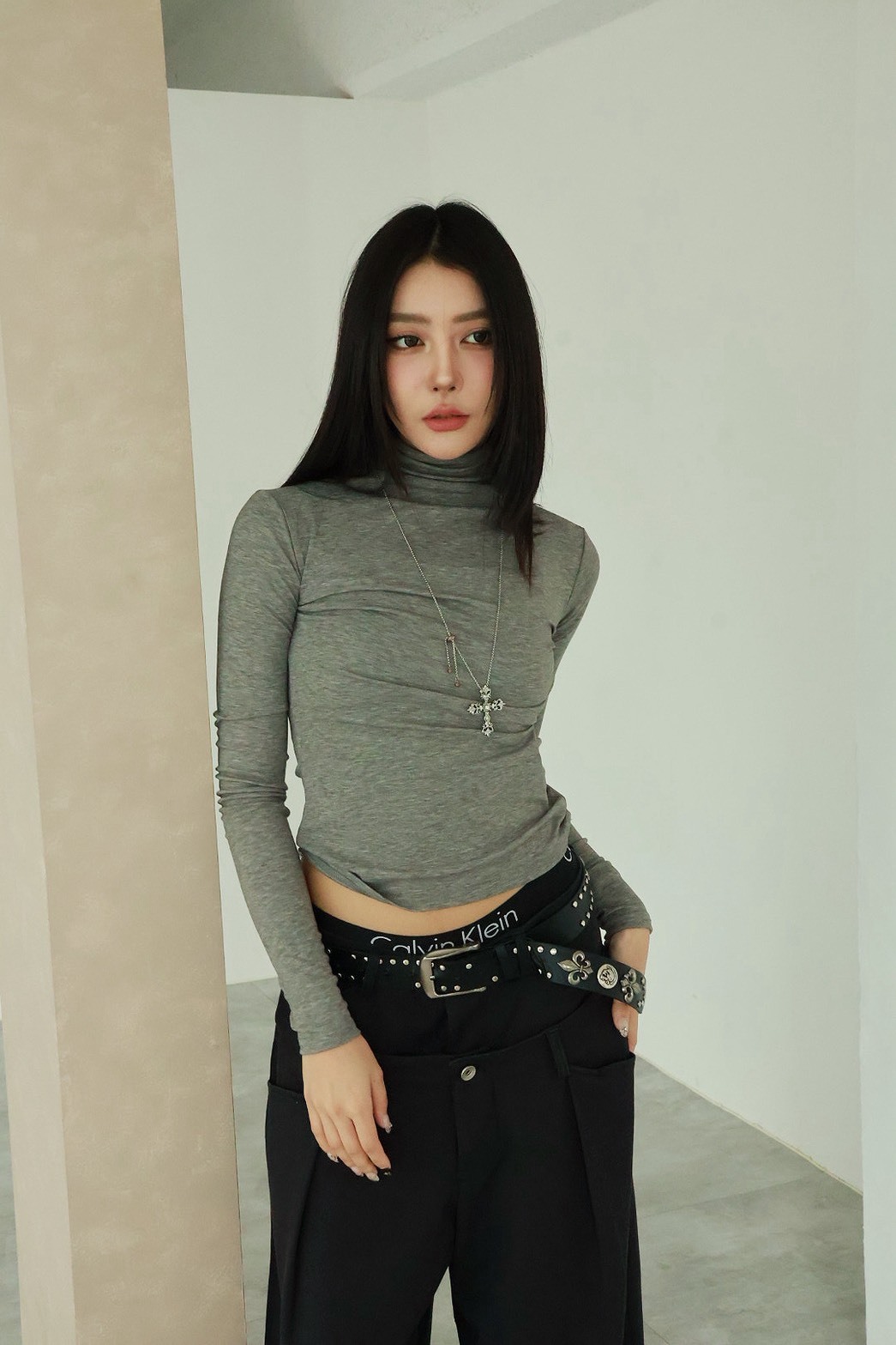 辣妹風 修身 打底衫 高領 #長袖上衣