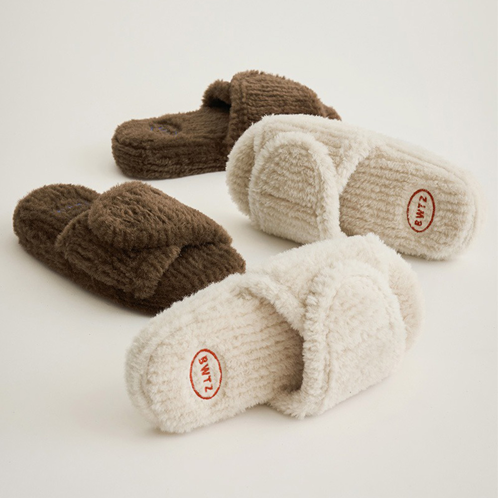 【BOWELL】燈芯絨魔鬼氈記憶棉隔音室內拖鞋 (2款)