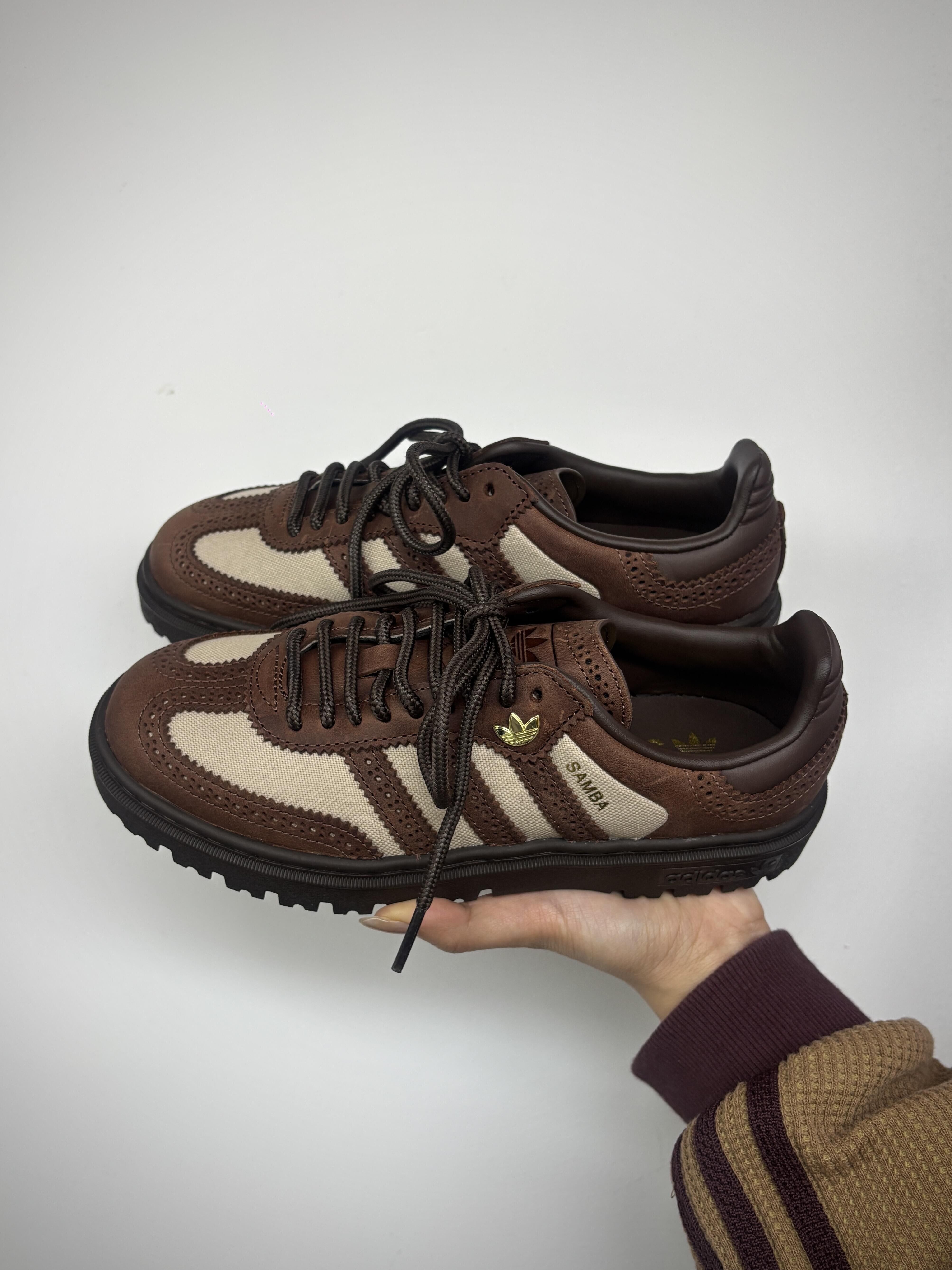 Adidas Originals Samba WTR 咖啡棕 米色 英倫風 皮革 厚底 德訓鞋 T頭鞋 KI6276/預購