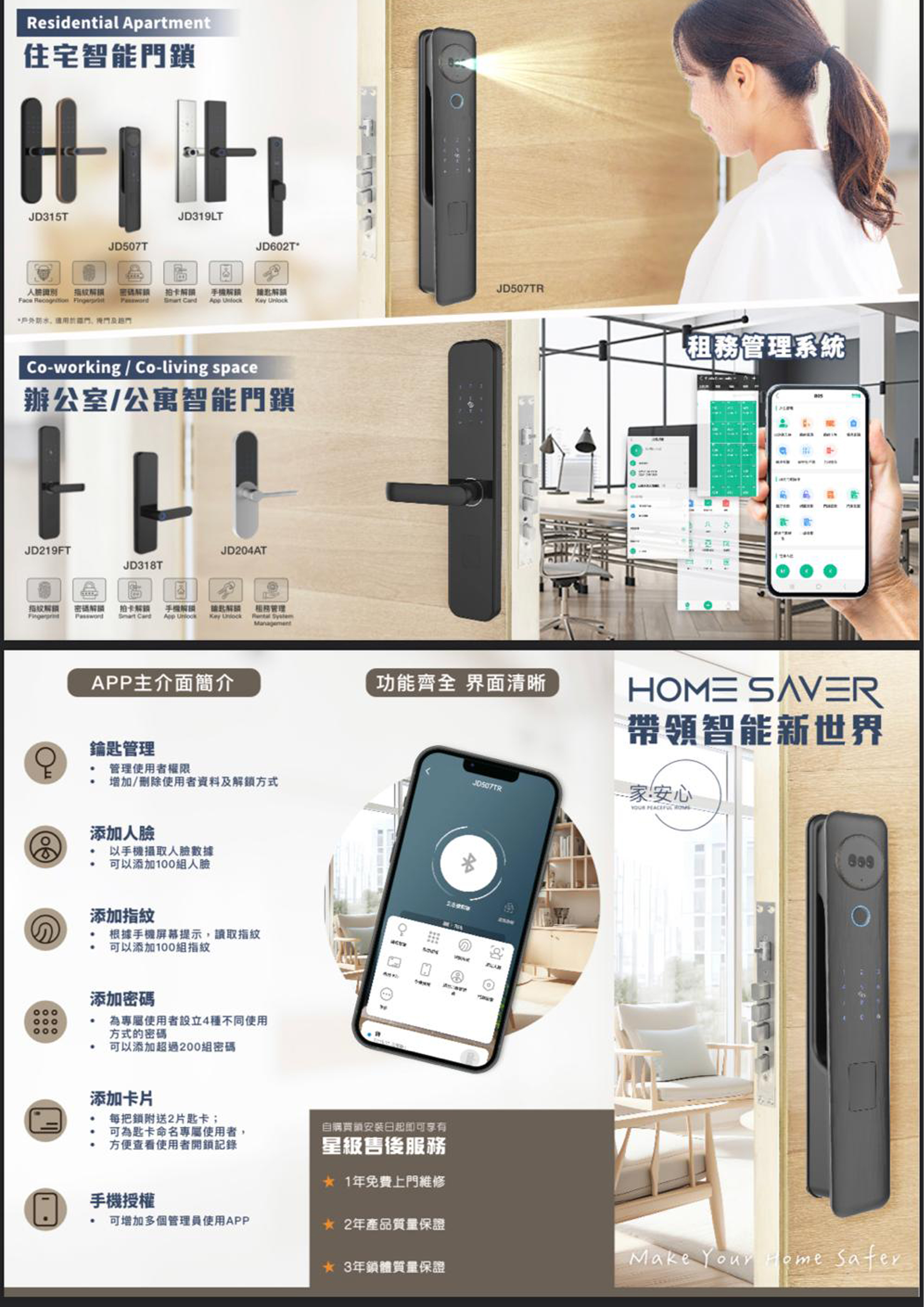 香港 home saver 電子門鎖目錄