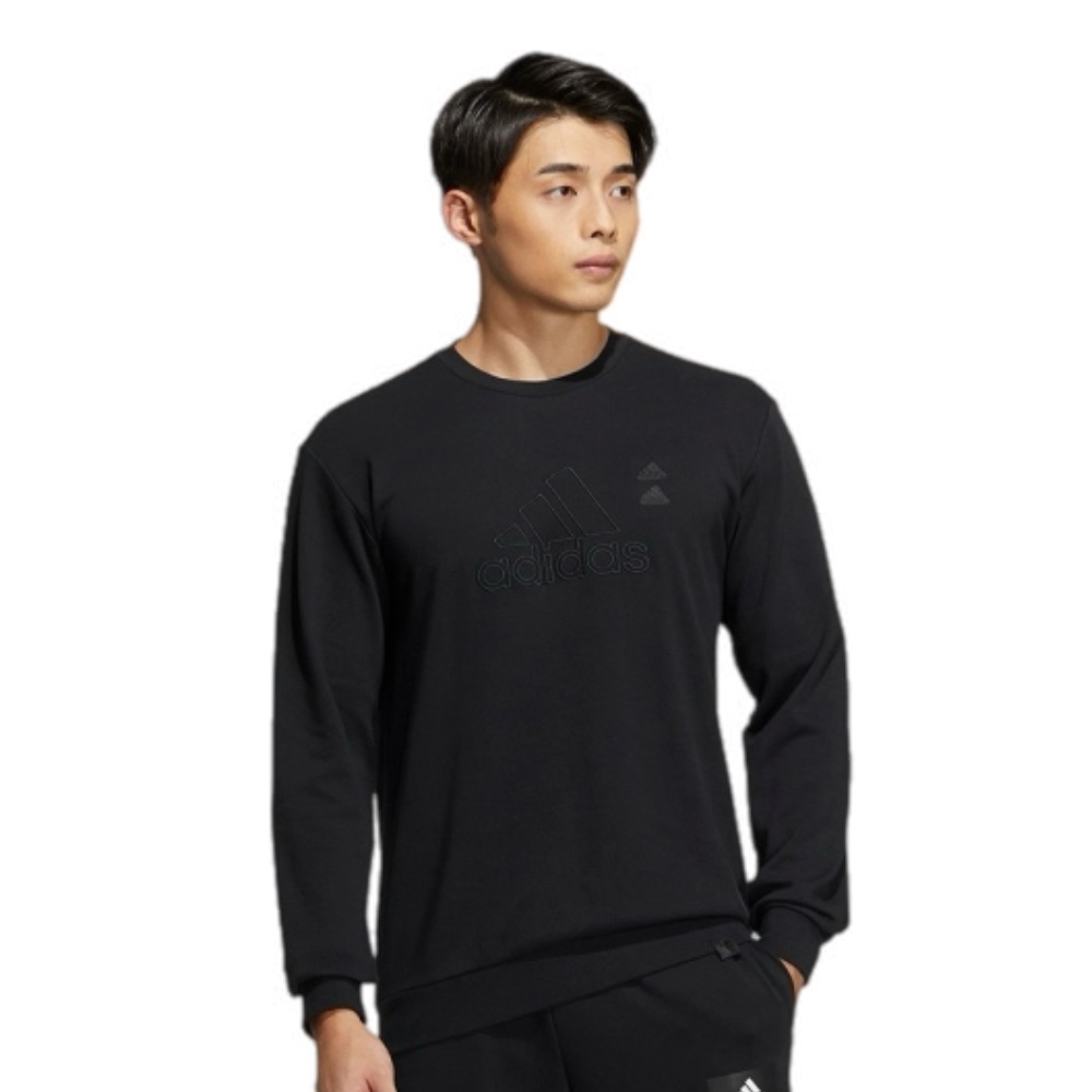 ADIDAS 愛迪達 黑 長袖 大學T  休閒 男 IA6952