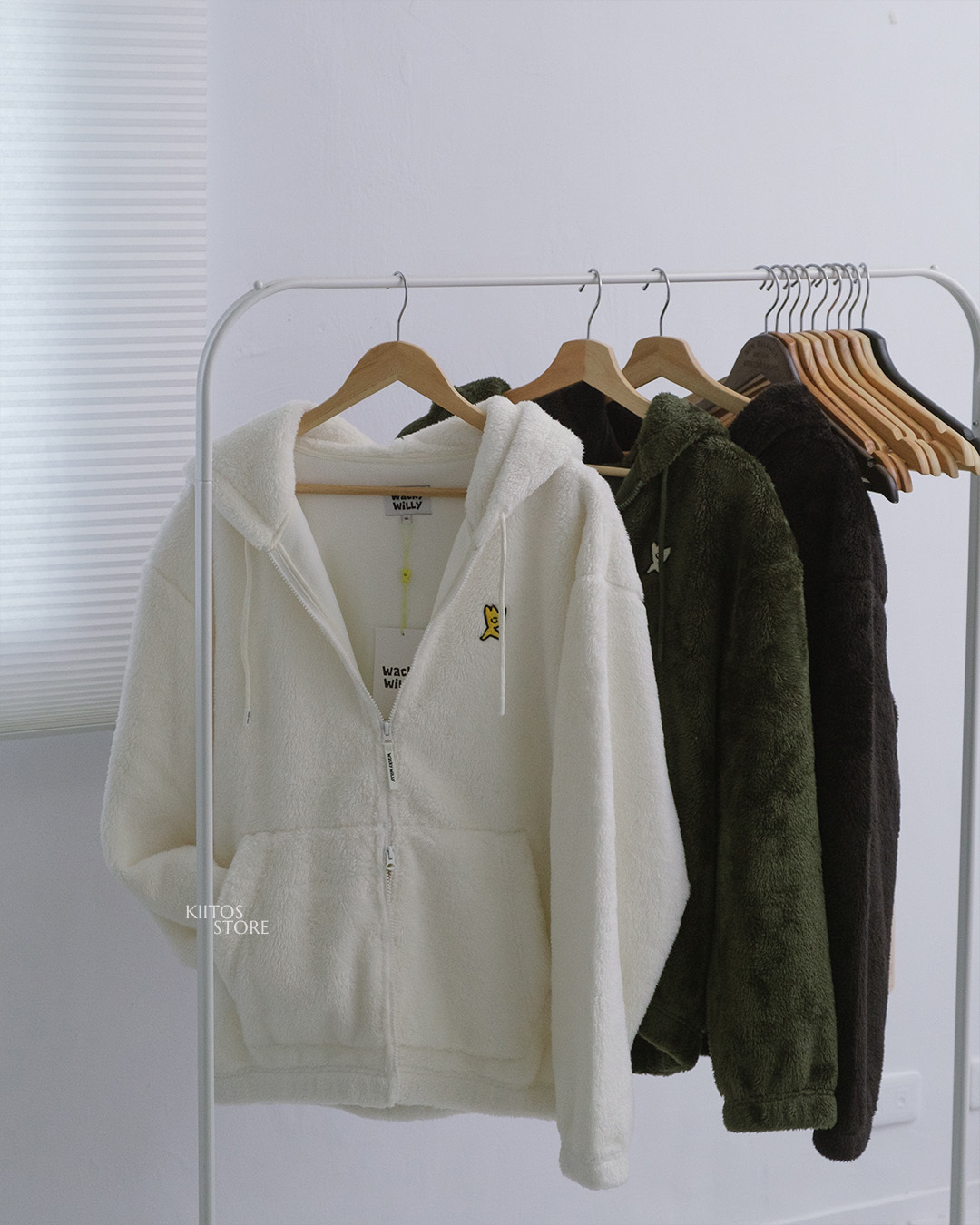 【現貨】韓國 Wacky WiLLy 刺繡 小火人 毛茸茸 連帽 外套 aespa Giselle 吉賽兒同款