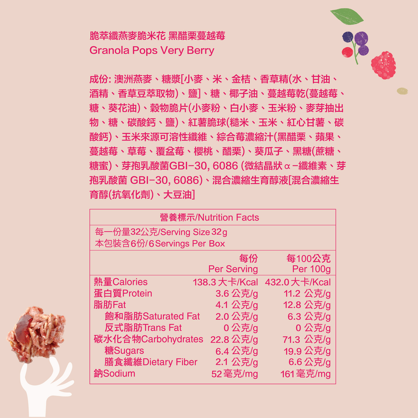 黑醋栗蔓越莓｜全成分及營養標示